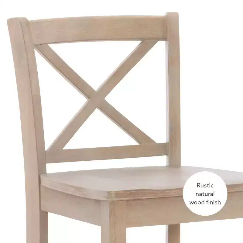 Sgabelli da bar X-Back tradizionali Torino da 24" in legno massello lavato grigio -