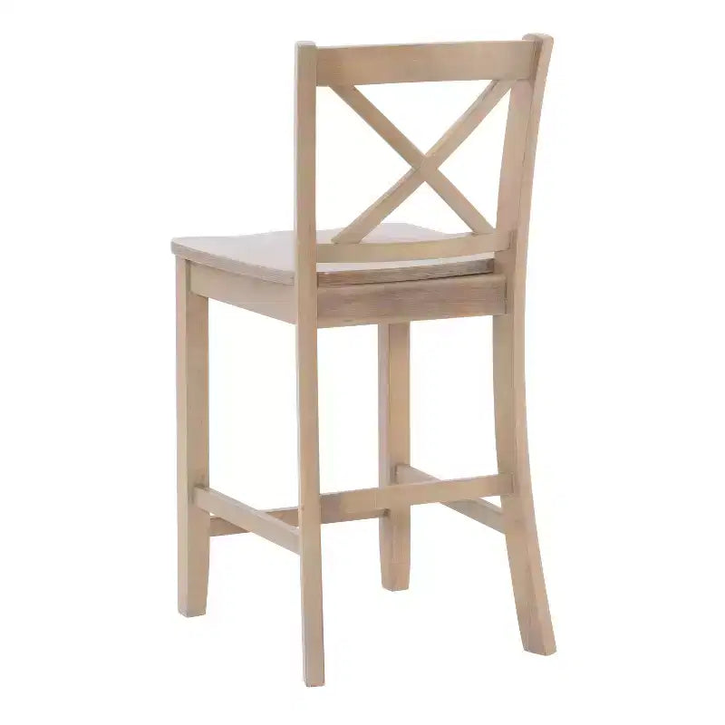 Sgabelli da bar X-Back tradizionali Torino da 24" in legno massello lavato grigio -