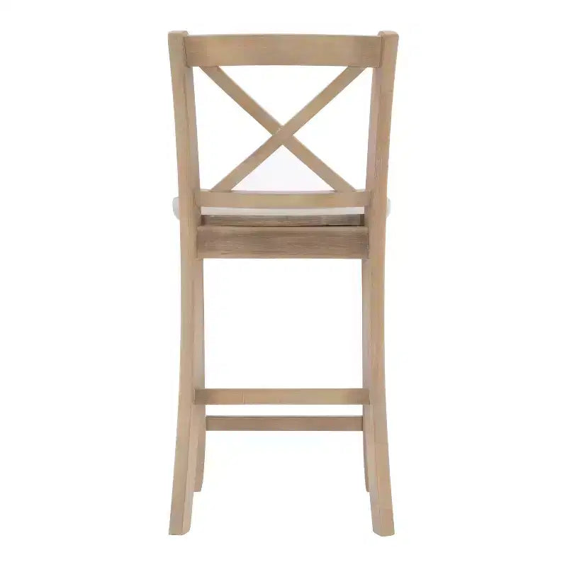 Sgabelli da bar X-Back tradizionali Torino da 24" in legno massello lavato grigio -