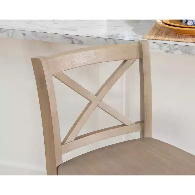 Sgabelli da bar X-Back tradizionali Torino da 24" in legno massello lavato grigio -