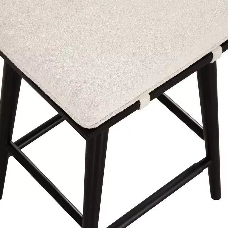 Sgabello da bar Barker Wood e Boucle, altezza bancone, nero: Rivestito in lino, altezza 63 cm