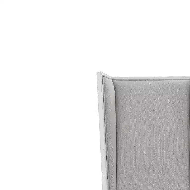 Sedia da pranzo Katia 56,5 cm in lino grigio chiaro e finitura bianco invecchiato -