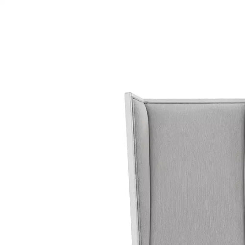 Sedia da pranzo Katia 56,5 cm in lino grigio chiaro e finitura bianco invecchiato -