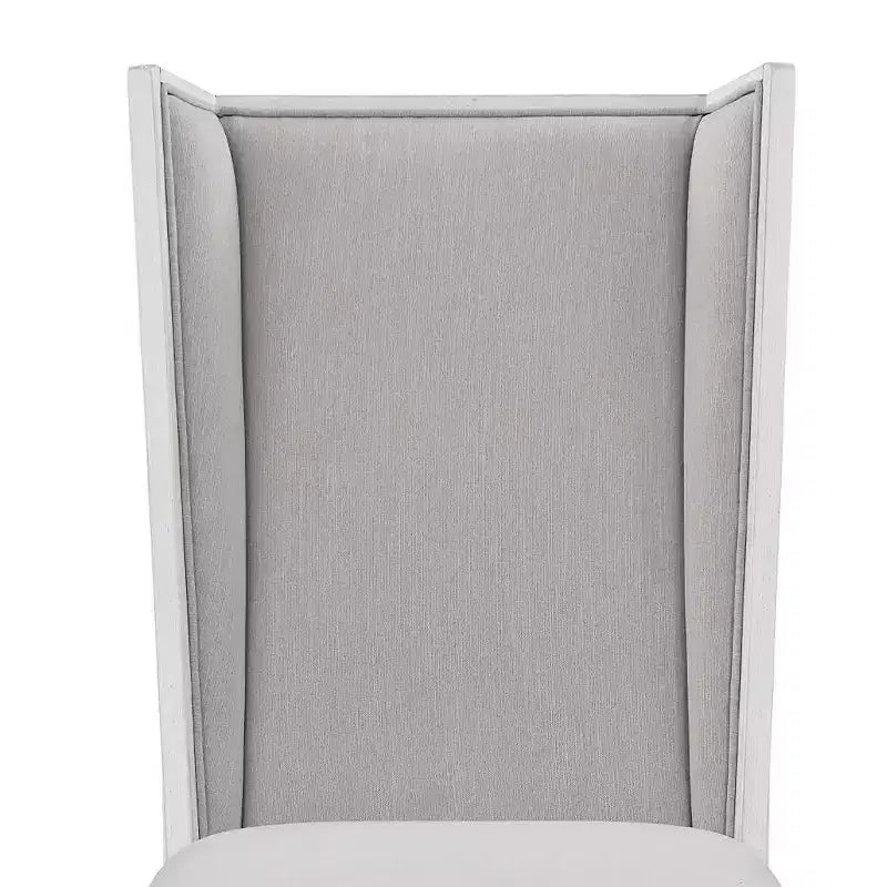 Sedia da pranzo Katia 56,5 cm in lino grigio chiaro e finitura bianco invecchiato -