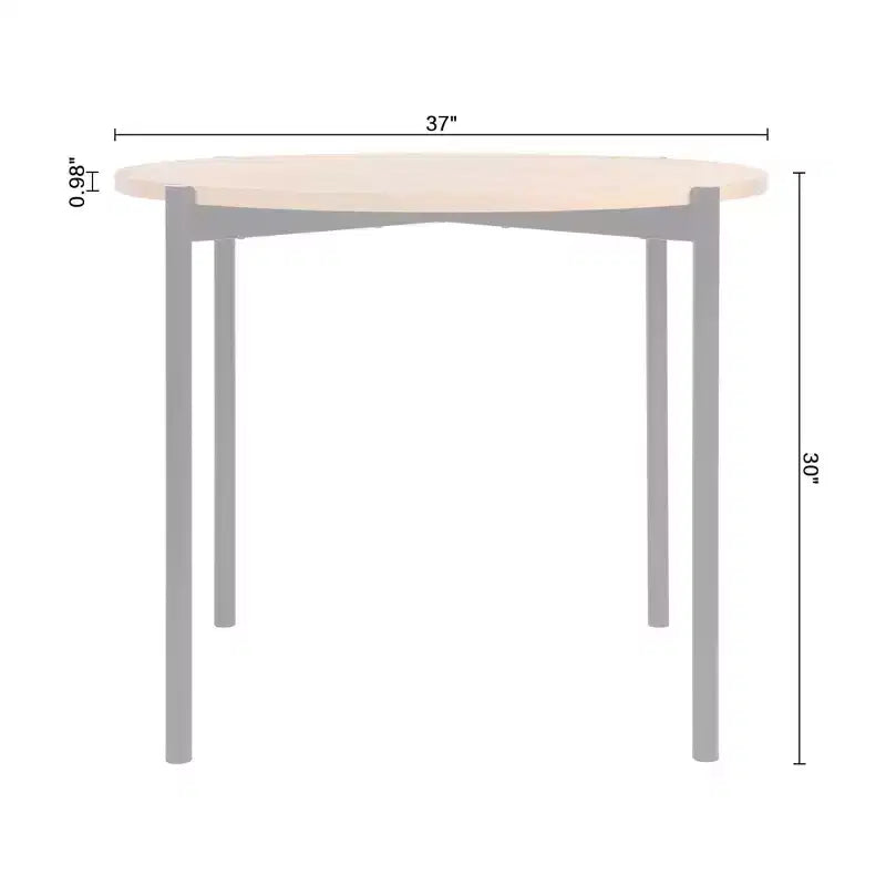 Tavolo da pranzo rotondo moderno di metà secolo Quercia/Nero