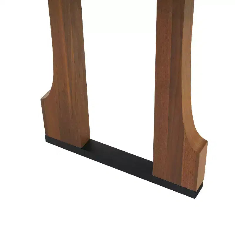 Tavolo da pranzo Rowan Rustic da 63" con base a doppio piedistallo in noce