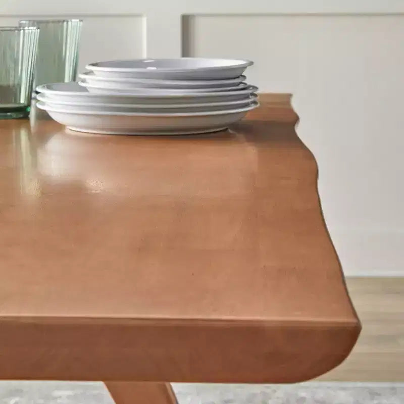 Set da pranzo moderno Valentina 6 pezzi con 1 tavolo, 2 sedie, 2 poltrone, 1 panca, Noce Chiaro