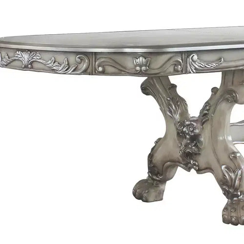 Tavolo da pranzo Dresden 136" in bianco osso vintage -