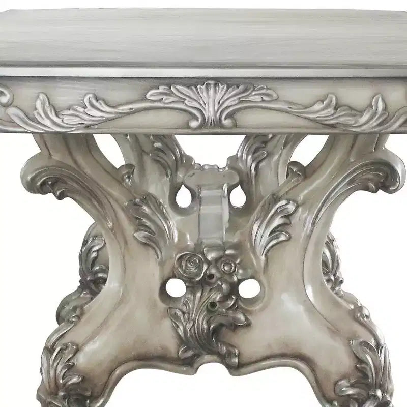 Tavolo da pranzo Dresden 136" in bianco osso vintage -