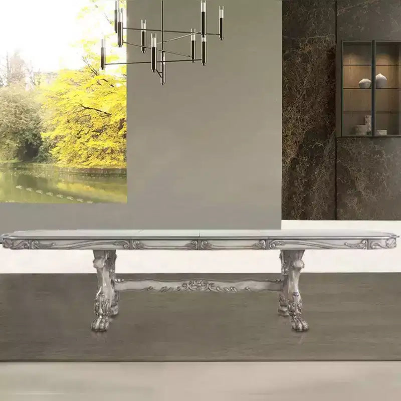 Tavolo da pranzo Dresden 136" in bianco osso vintage -