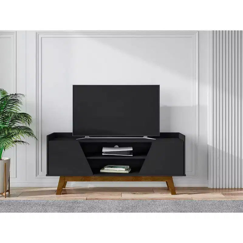 Marcus Mobile TV con 4 mensole stile Moderno di Metà Secolo per TV fino a 55": Consolle Media, Gestione Cavi -