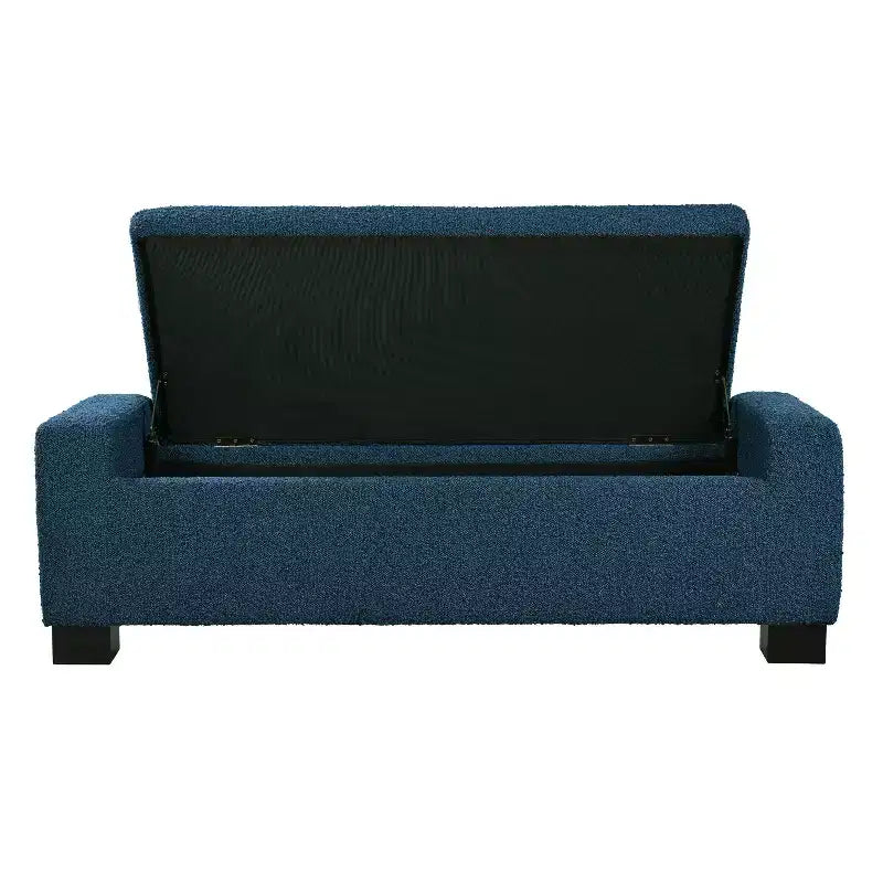 Pouf contenitore moderno imbottito per interni blu