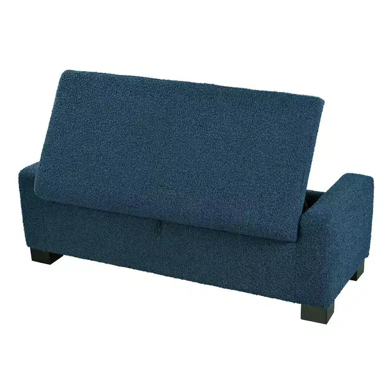 Pouf contenitore moderno imbottito per interni blu