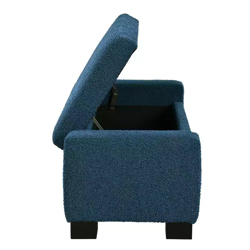 Pouf contenitore moderno imbottito per interni blu