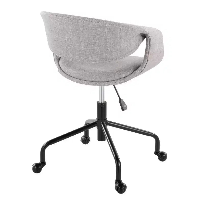 Sedia da lavoro imbottita 4 stelle in metallo nero/tessuto grigio