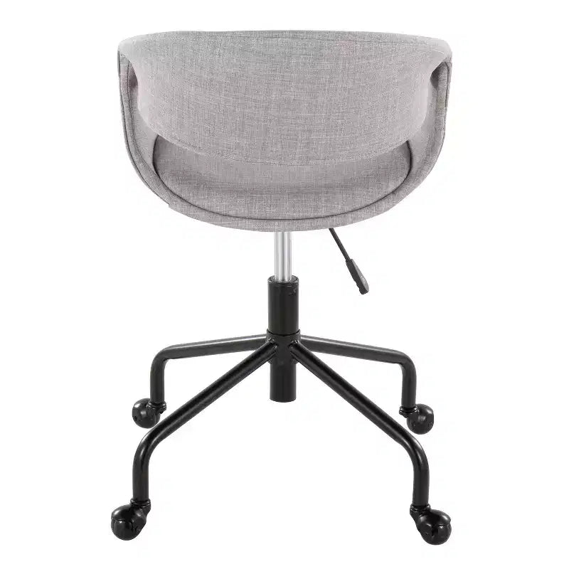Sedia da lavoro imbottita 4 stelle in metallo nero/tessuto grigio