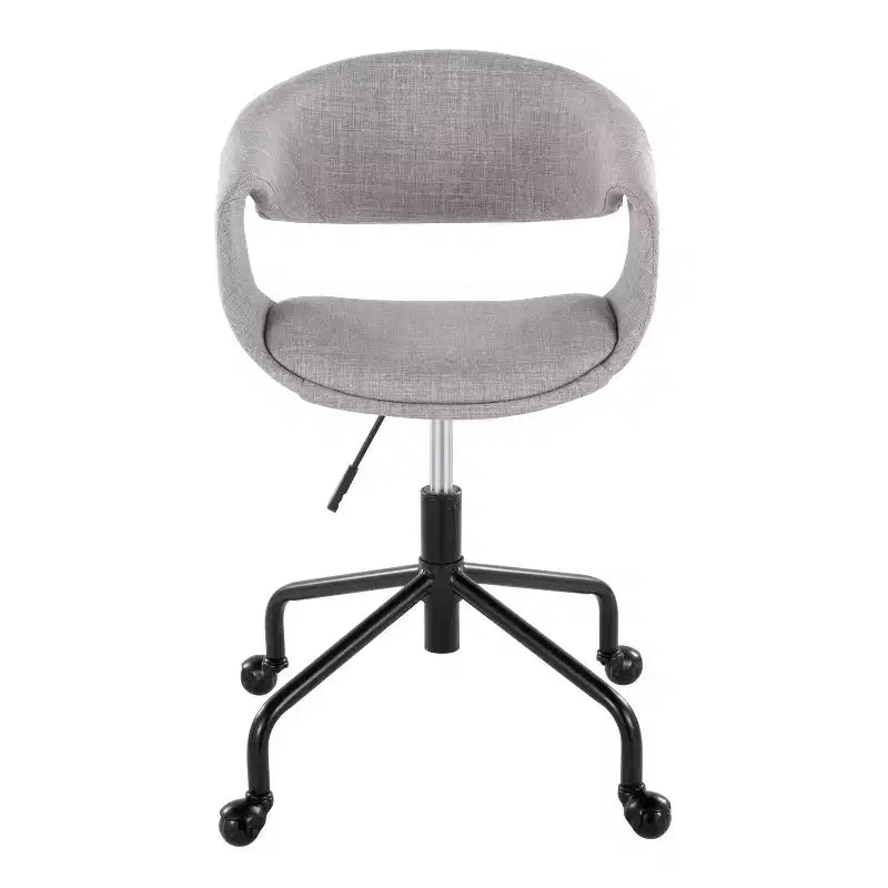 Sedia da lavoro imbottita 4 stelle in metallo nero/tessuto grigio