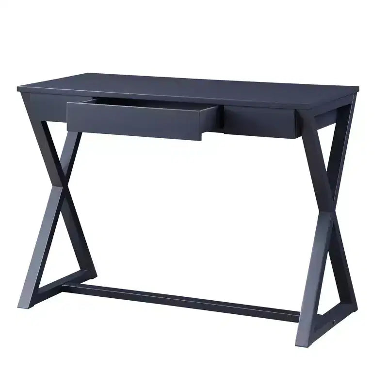 Consolle Nalo 42" Finitura Nera - : Legno di pioppo carbone, Cassetto contenitore
