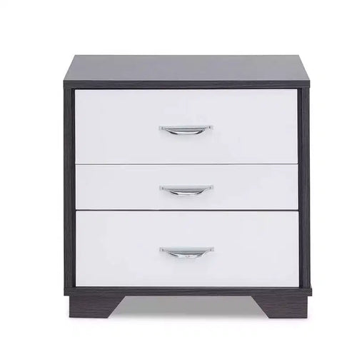 20" Eloy Accent Table White/Black - Acme Furniture: Modern Rectangular Design, MDF Frame, Wood Composite Top, Drawer Storage