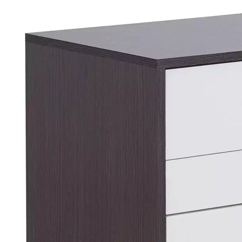 Tavolino d'appoggio Eloy 20" Bianco/Nero - : Design Moderno Rettangolare, Struttura in MDF, Piano in Composito di Legno, Cassetto Contenitore