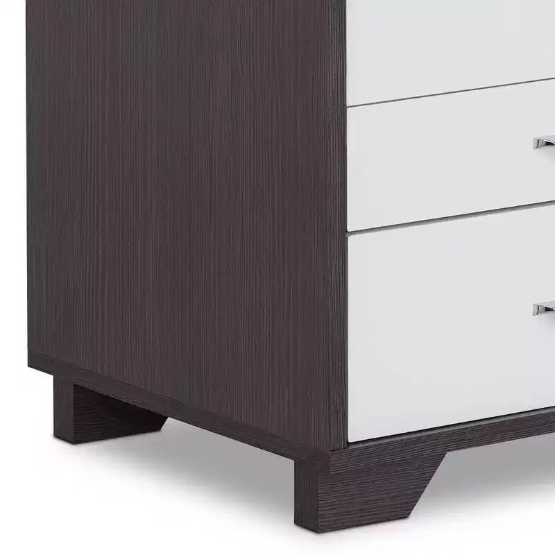 Tavolino d'appoggio Eloy 20" Bianco/Nero - : Design Moderno Rettangolare, Struttura in MDF, Piano in Composito di Legno, Cassetto Contenitore