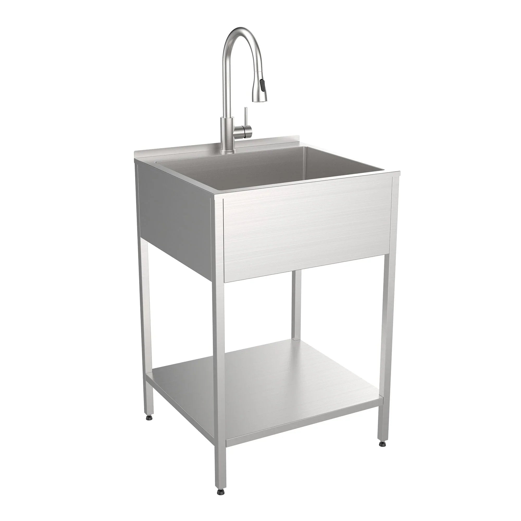 Transolid EWS-2422S Fregadero y Pedestal para Lavar Ropa de Acero Inoxidable de 24 pulg. de Ancho x 22 pulg. de Profundidad x 35 pulg. de Alto - 24 pulg. x 22 pulg.