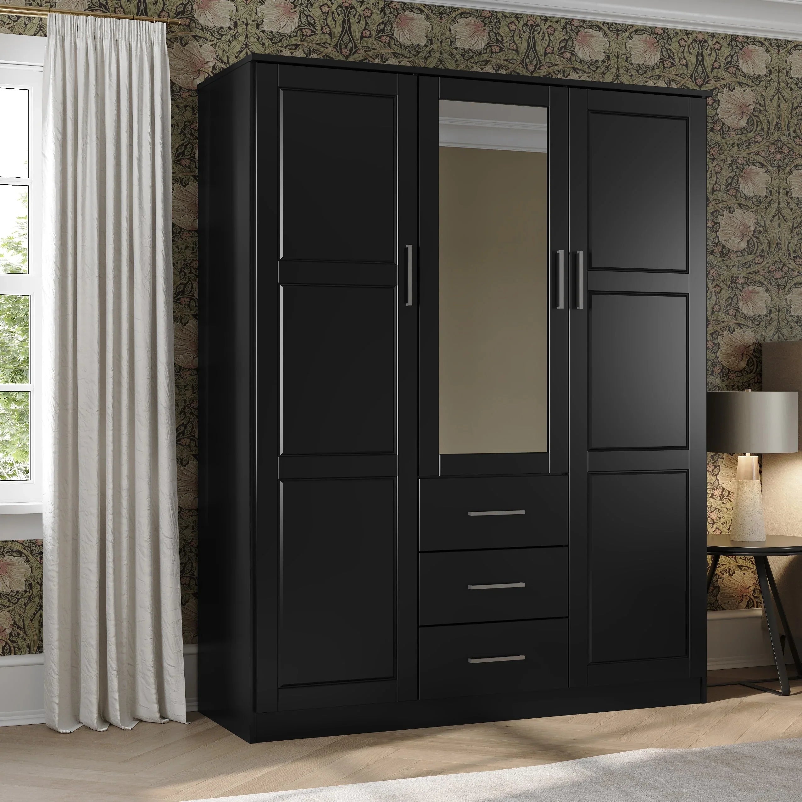 Armario ropero Palace Imports Cosmo de 3 puertas de madera 100% maciza con puertas de madera maciza o con espejo