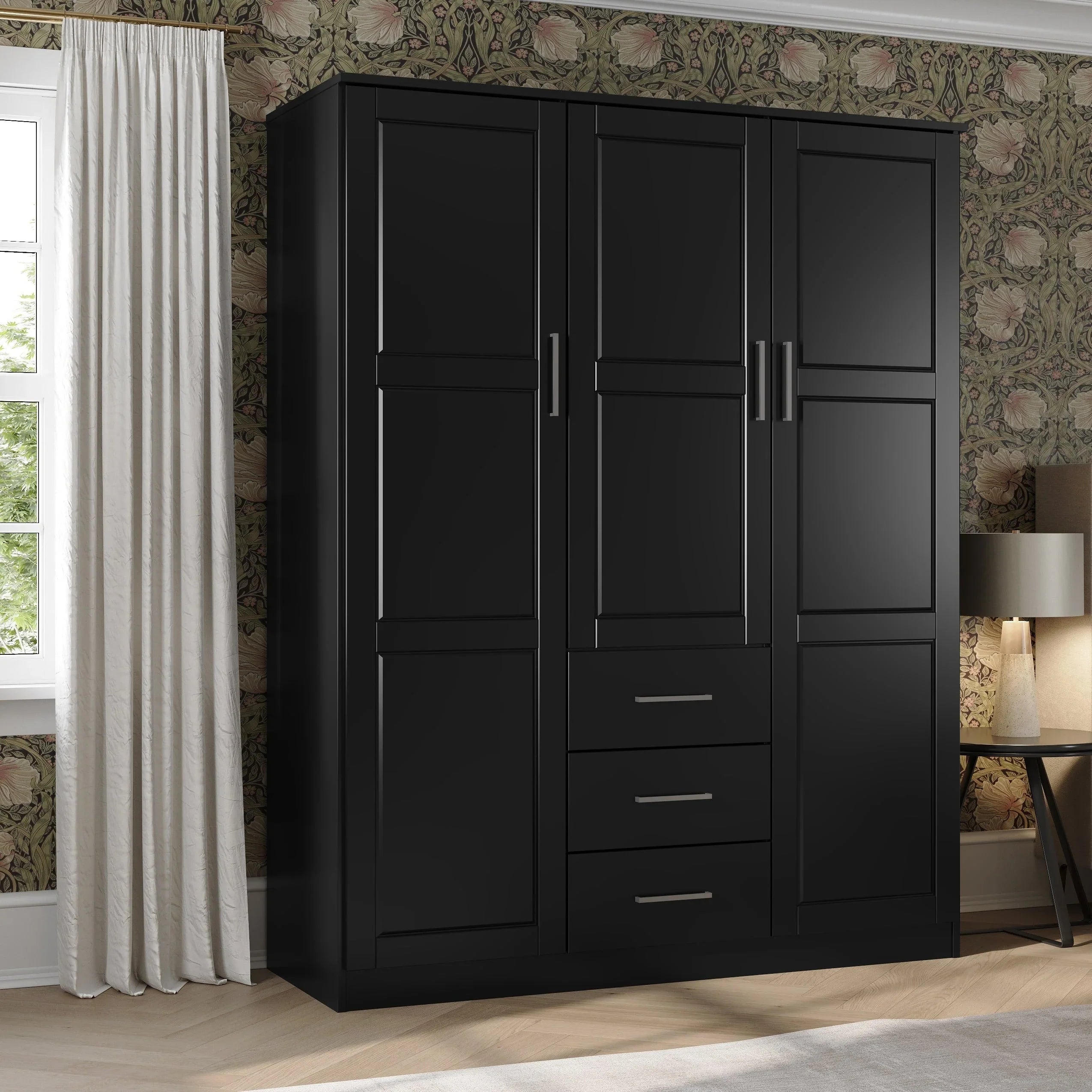 Armario ropero Palace Imports Cosmo de 3 puertas de madera 100% maciza con puertas de madera maciza o con espejo