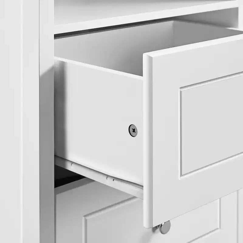 Yaheetech Tavolino laterale in legno con cassetti e ripiano aperto per camera da letto, soggiorno