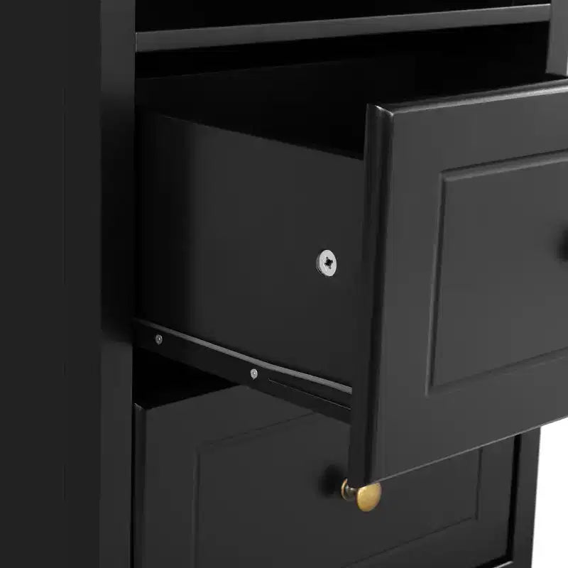 Yaheetech Tavolino laterale in legno con cassetti e ripiano aperto per camera da letto, soggiorno