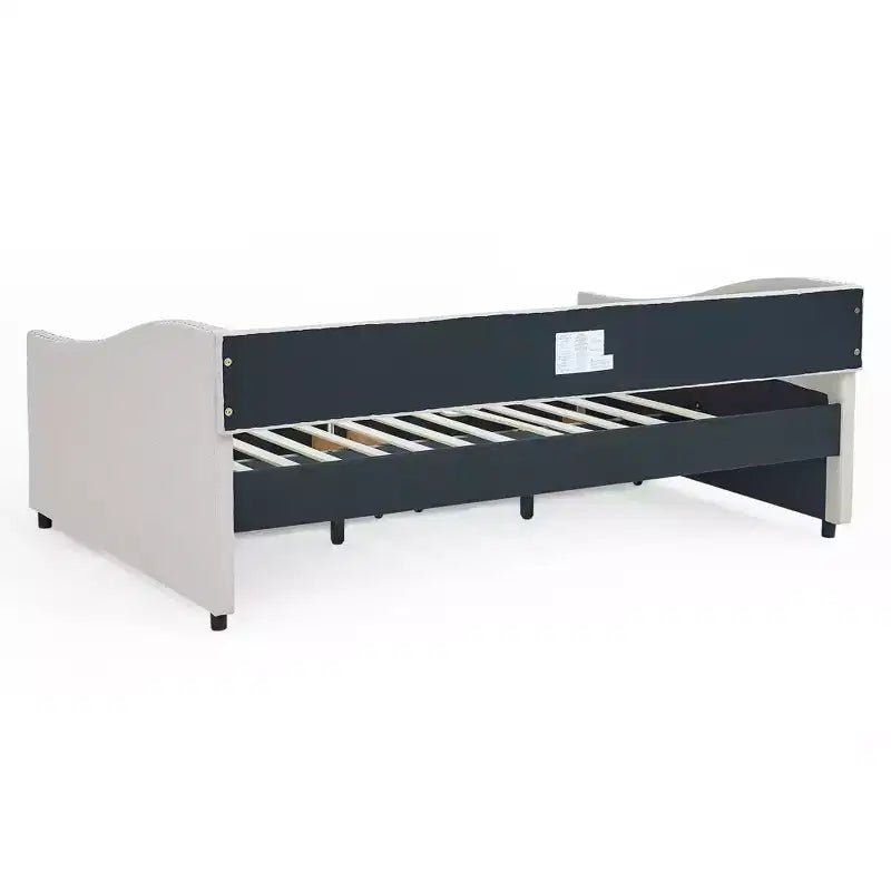 Divano Letto da Giorno Twin/Full Size, Rivestito in Tessuto Trapuntato con Cassetti - ModernLuxe