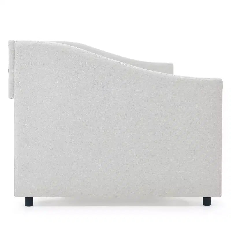 Divano Letto da Giorno Twin/Full Size, Rivestito in Tessuto Trapuntato con Cassetti - ModernLuxe