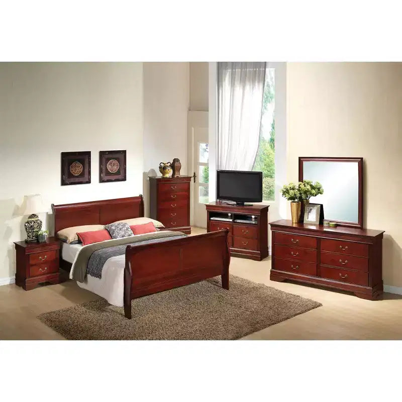 Letto a slitta Queen Louis Philippe con pediera alta