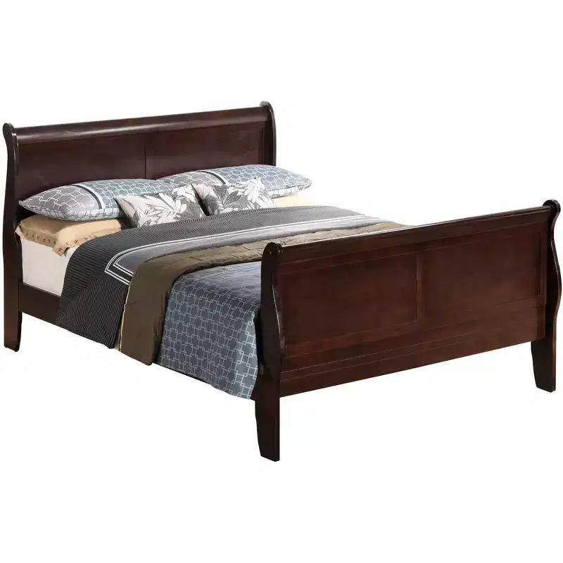 Letto a slitta Queen Louis Philippe con pediera alta