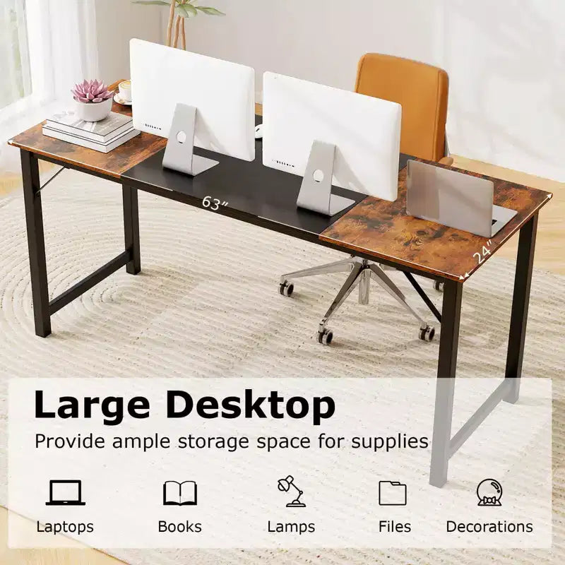 Set di 2/4/6 Grandi scrivanie da 63 pollici per computer, postazioni di lavoro, tavoli da conferenza, ufficio domestico