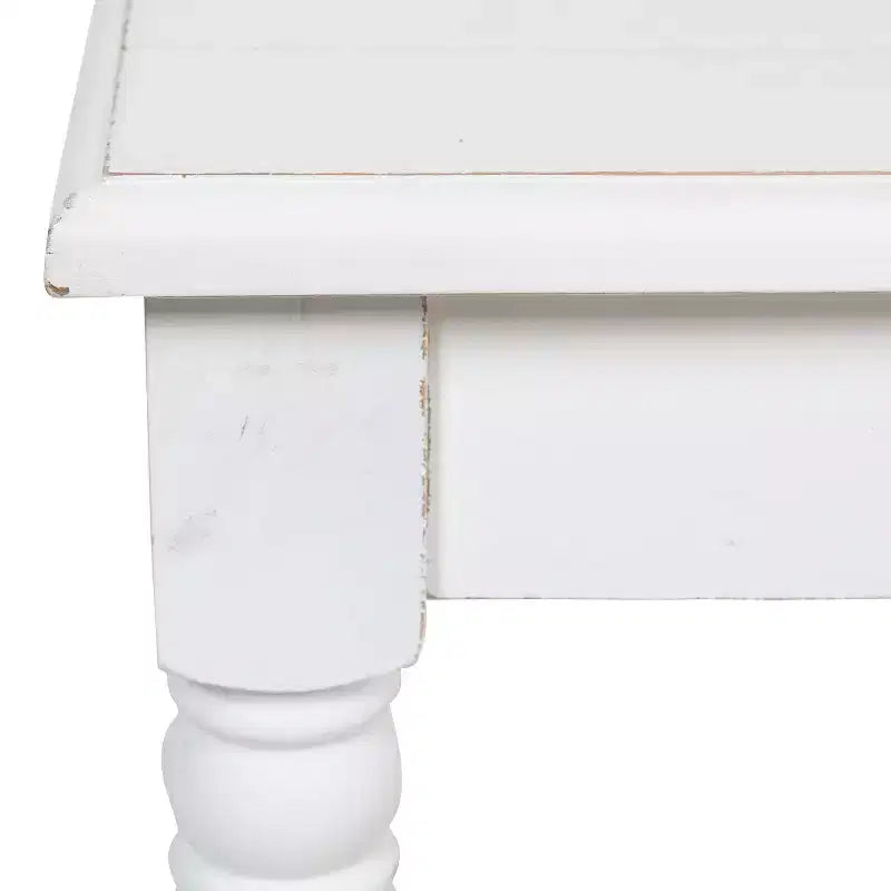 Panca rettangolare in legno Cates, 42x14x19, Bianco