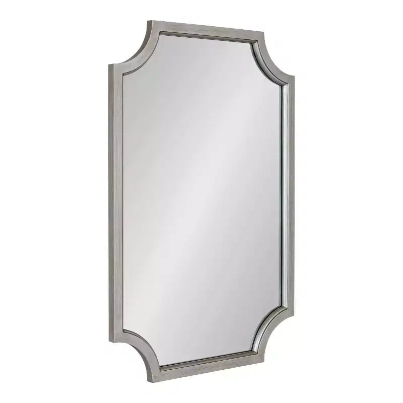 Kate and Laurel Hogan Scalloped MDF Scallop Mirror, 24x36, Silver