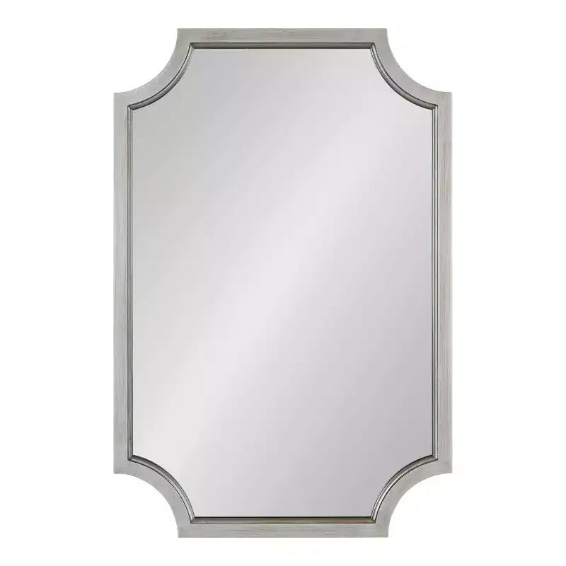 Specchio Hogan Scalloped MDF con bordo smerlato, 24x36, argento