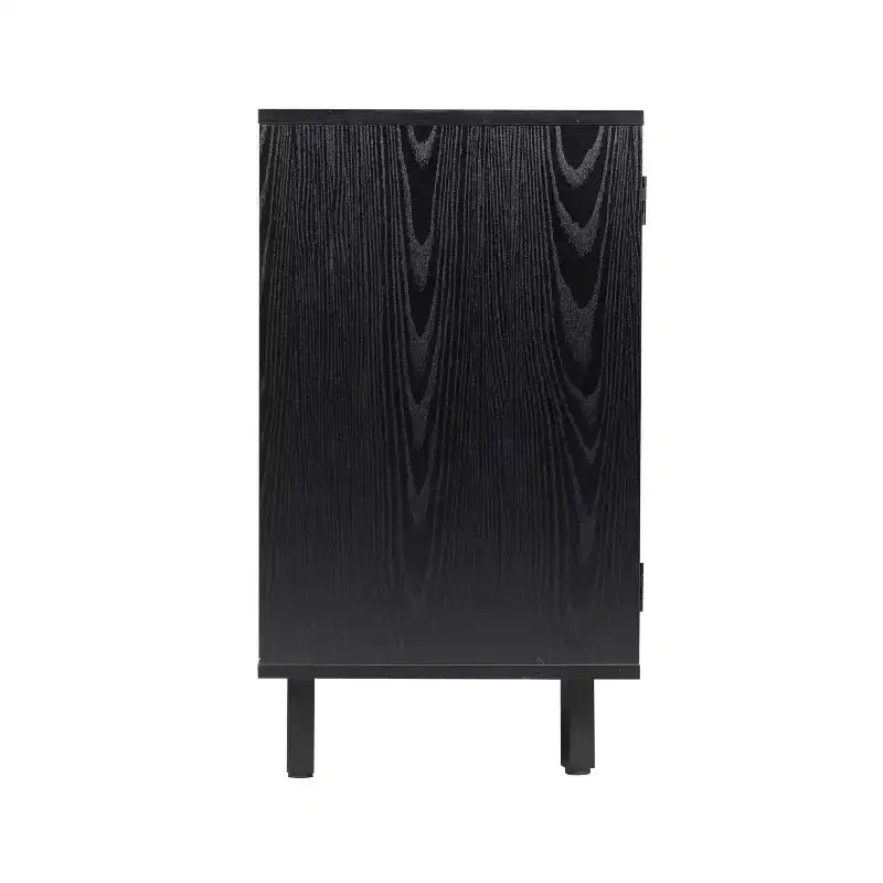 Mobile bar e credenza Elmont Classic con armadietto ad anta singola stile shaker con portabicchieri sospeso e ripiani aperti per bottiglie