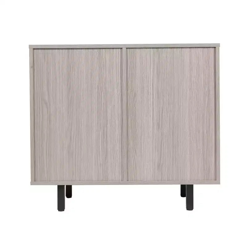 Mobile bar e credenza Elmont Classic con armadietto ad anta singola stile shaker con portabicchieri sospeso e ripiani aperti per bottiglie