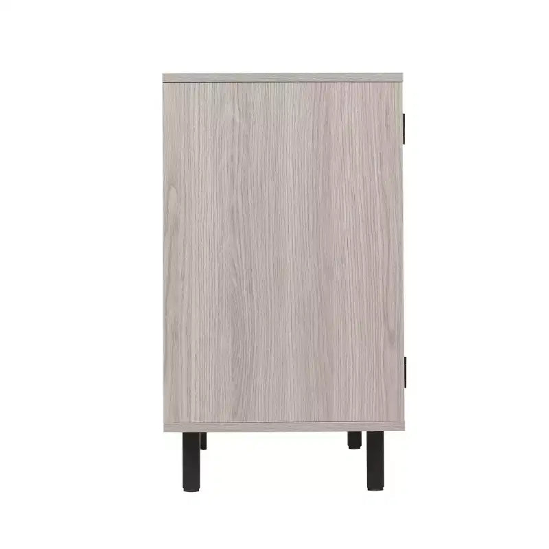 Mobile bar e credenza Elmont Classic con armadietto ad anta singola stile shaker con portabicchieri sospeso e ripiani aperti per bottiglie
