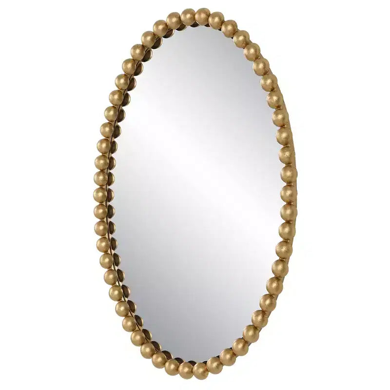 Specchio ovale da parete con perline Serna Gold Leaf 20 x 30