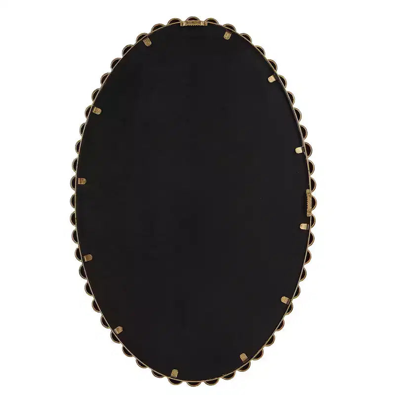 Specchio ovale da parete con perline Serna Gold Leaf 20 x 30