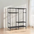 SONGMICS Heavy Duty Clothes Rack 65 Inch Freestanding Portable Wardrobe with Hanging Rails and Shelves Total Load 242 lb Black