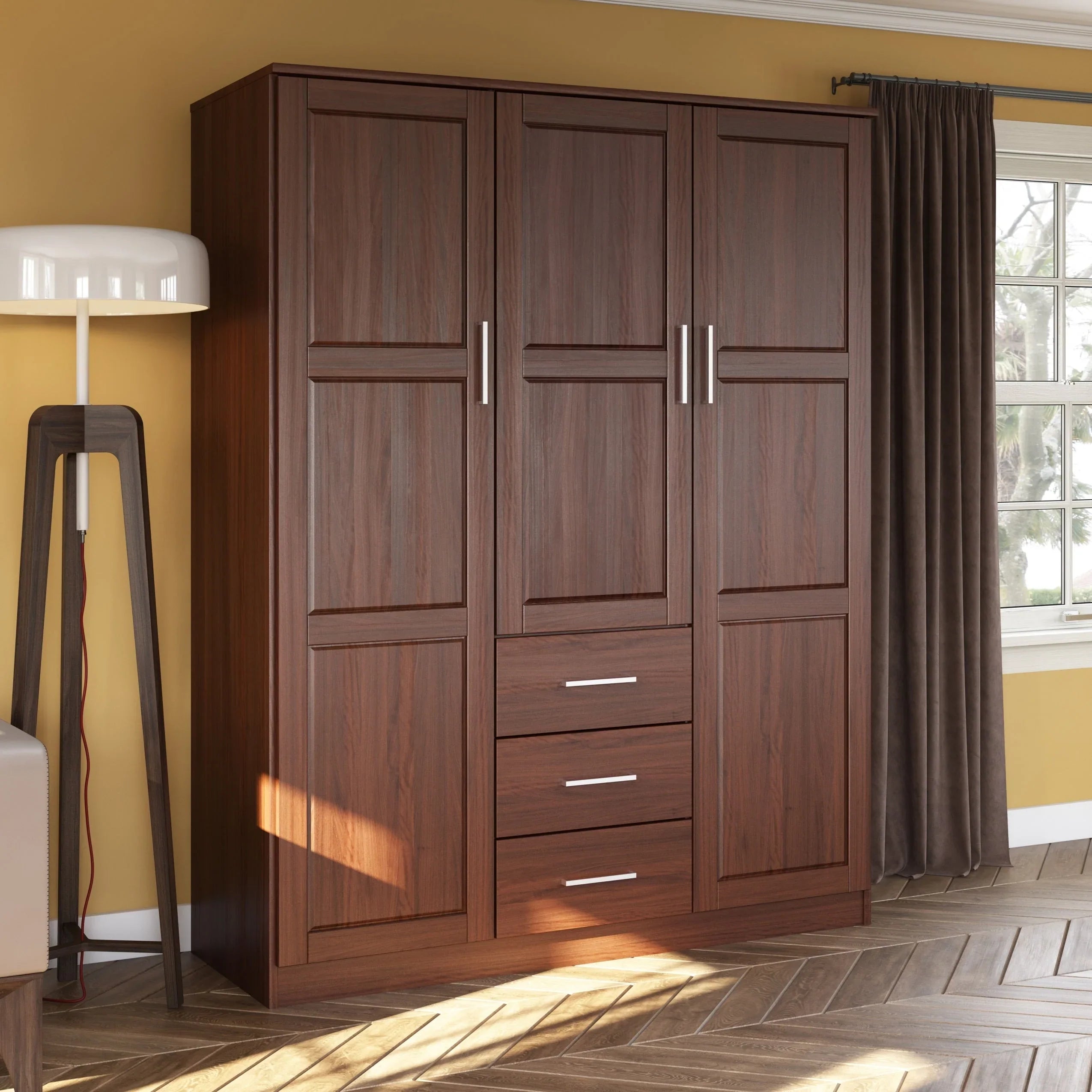 Armario ropero Palace Imports Cosmo de 3 puertas de madera 100% maciza con puertas de madera maciza o con espejo