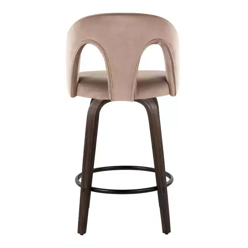 Set di 2 sgabelli da bar altezza bancone in velluto scuro