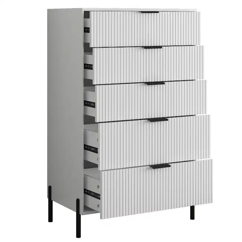 Comodini e Cassettiera Modern Elegance 3 pezzi con 3 cassetti e 5 cassetti
