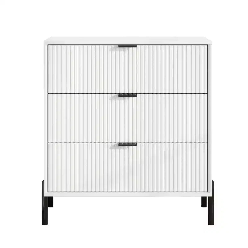 Comodini e Cassettiera Modern Elegance 3 pezzi con 3 cassetti e 5 cassetti
