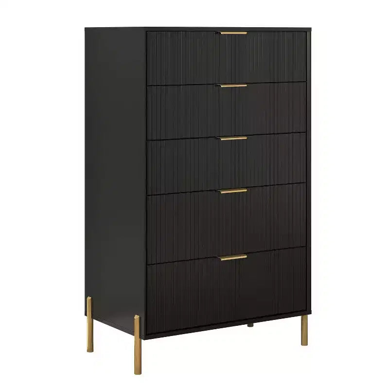 Comodini e Cassettiera Modern Elegance 3 pezzi con 3 cassetti e 5 cassetti