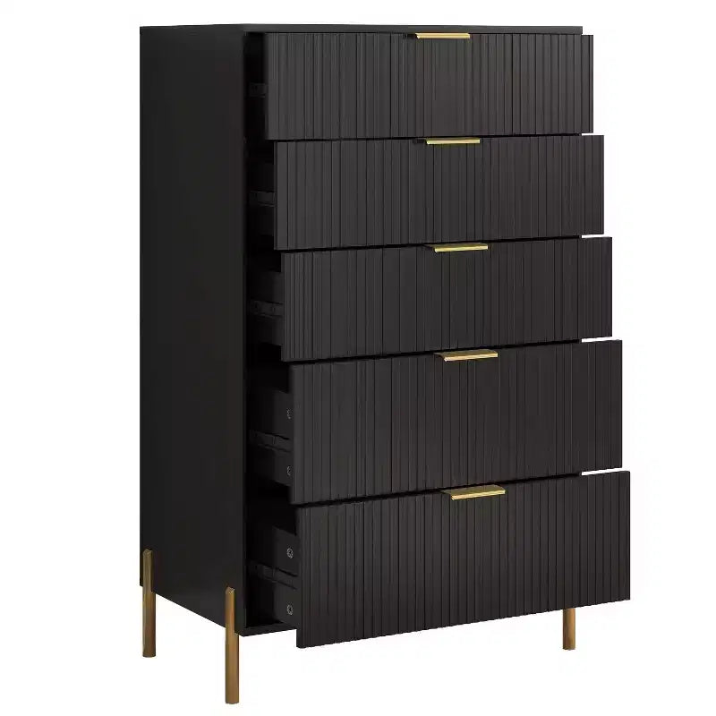 Comodini e Cassettiera Modern Elegance 3 pezzi con 3 cassetti e 5 cassetti